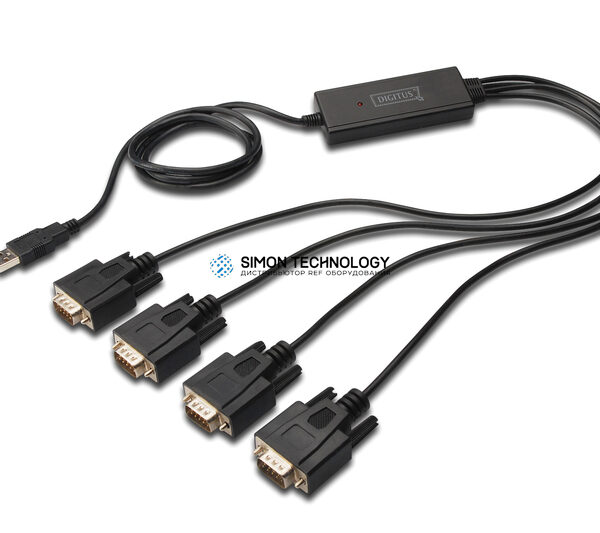 Адаптер Digitus 1.5M USB 2.0 to RS232*4 Cable Chipset: FT4232H (DA-70159)
