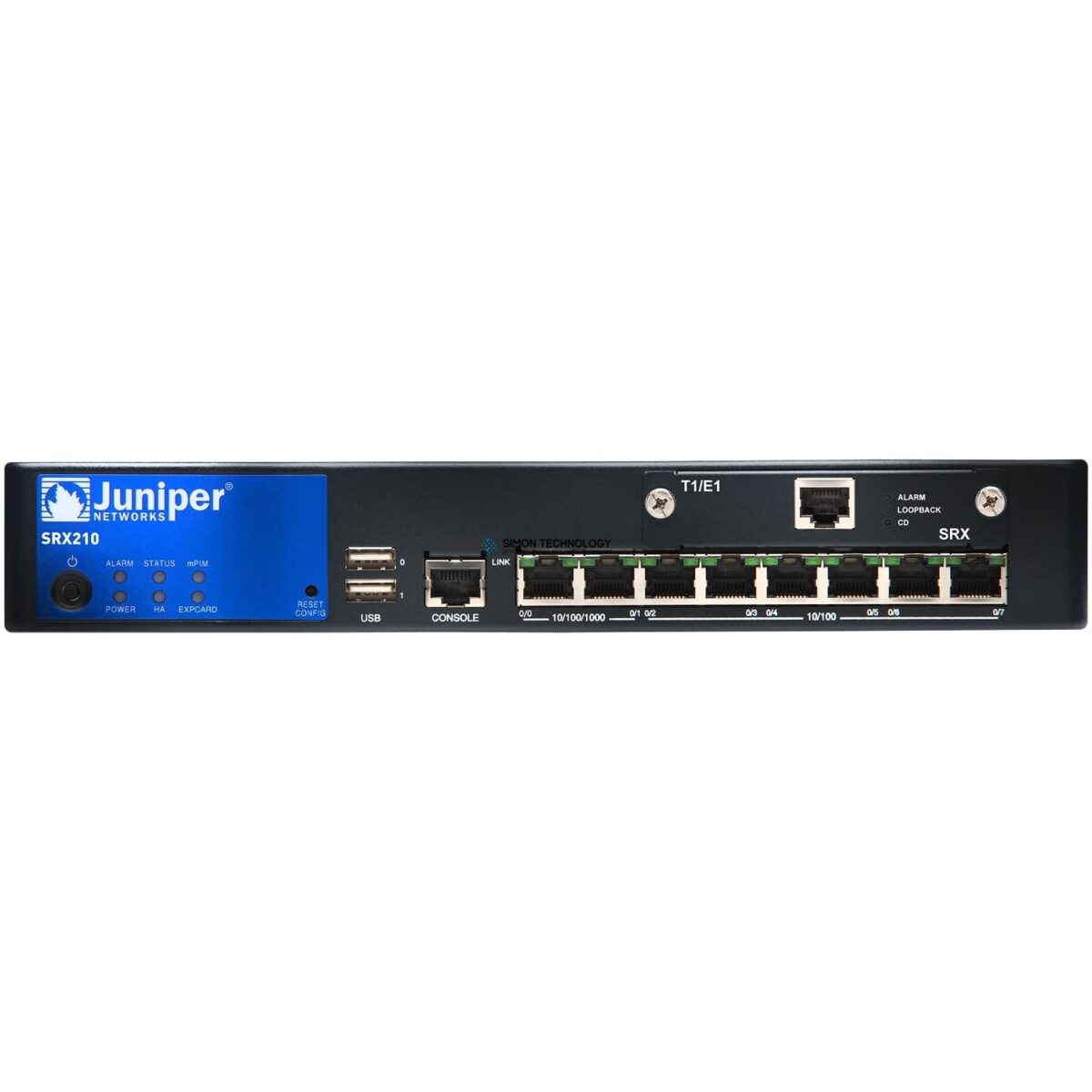 Firewall Juniper SRX210H2 w.2xGE + 6xFE ports, (SRX210HE2)